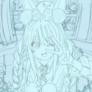 HASU Instagram - ラフスケッチ、線画