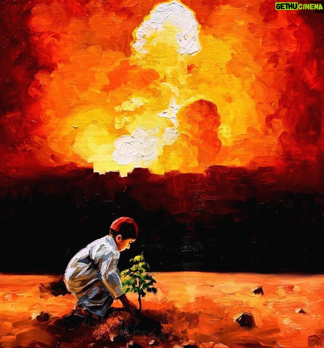 Hāwane Rios Instagram - there is no land of the free no home of the brave there is nothing courageous about the great evil u.s.a. nothing to salvage nothing to save of a government willing to kill to keep their power close pockets filled and off shore accounts safe i hold my breath as the smoke of fireworks fills the sky tonight over 80 days of hearing and seeing bombs drop on palestine over 80 days of seeing over 20,000 people murdered by israel and yet, occupied america has the ball drop in cities across the continent highlighted on mainstream news with messages from israel scrolling on the bottom of the screen announcing that this will be a ‘long war’ my heart sank as i curse his name as i curse all zionists with everything that i am free free palestine : @safialatifpaintings