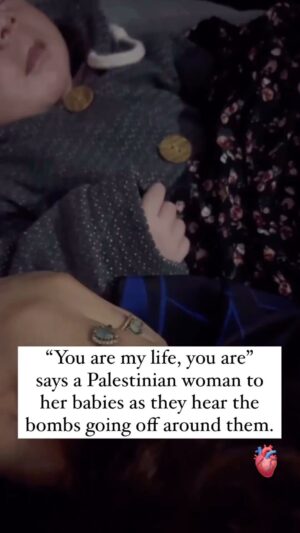 Hāwane Rios Instagram - Every day is a day to stand for their lives- to fight with them for their survival-from whatever place you stand, as you stand for your own life, for your family, for your community it’s -stand for Palest👁️ne!

There is nothing in my life these days that I live that does not bring Palestine to heart and mind. Everything is shifting, has already changed more radically than ever- we cannot not know how much we are up against, I am conscious of every thing that feeds into the powers of I$ra3l and I’m divesting everywhere, what I eat, where I grocery, what my child watches and plays with, where we go for leisure and fun and I also am transferring those things to places and things that support from afar their lives persisting, tending to my relationships with even greater care, holding my daughter with more care, loving my partner with more tenderness, treating each stranger with kindness and humanity even if a piece of me fears their opposition to me. And work and creation just is not and cannot be the same. I cannot stop and will not stop talking about how everything ties back to Palestine and that is why Palestine has to be at the forefront of our movements, as we stand with Palest👁️ne we amplify all the things we fight for in equity and justice. 

Most especially I hold the Palestin👁️ans in how I hold my children-the one I birthed, the ones I teach, and the ones who I am entrusted to raise in village beside their parents who are my kin and comrades. I hold them with the whole of my life, honoring the whole of theirs- I thought I was already doing so before, but my presence grows and deepens each day and I mean to grow them all with the power of knowing what is to come and the readiness of not knowing what is to come.

As we live, we must call for the lives of Palestin👁️ans to persist- not just to our governments, but to every person we encounter and we pour into/that pour into us. We need our communities to be educated, aligned and stay ready for what ways to move next. Together.