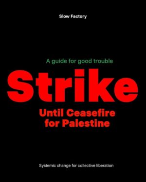 Hāwane Rios Instagram - amplifying from @theslowfactory 

‘The latest global strike for Palestine is underway after Bisan called for collective action to end the genocide in Gaza. We wanted to share some hot tips & words of encouragement as we all root ourselves in the sacredness of International Solidarity to demand an end to the violence and occupation. 

We understand that not every strategy is possible for everyone. Striking is afforded to all of us, it doesn’t have to mean one thing, but does invite you all to radically imagine how you and your community can collectively disrupt this harmful system so they pay attention. ❤️Make a plan of what you can commit to, it could be emailing your representatives, calling people in your community to have deep meaningful conversations with them about Free Palestine, disrupting your work by making a presentation making a point about a specific area of interest in regards to the Genocide. Remember, this genocide is a human rights issue, a womens rights issue, a war on children, a disability rights issue, a climate issue, there are various ways you can engage with your work and community and disrupting the comfort and business as usual in order to make a difference.

The point is: No business as usual during a genocide. 

Free Palestine.

Link in Bio to begin your Open Edu journey today’