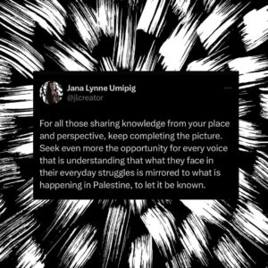 Hāwane Rios Instagram - Every page posting with Palest👁️ne is a historical archive, generating story, education, visuals, expression created and curated by the people, for the people- and yet because it is on the platforms of oppressors it is threatened. Backup EVERYTHING on drives outside of here!

And other thoughts on International Solidarity on social media gathered in the past months, connected to truths from this lifetime and those before us that have fought for liberation.