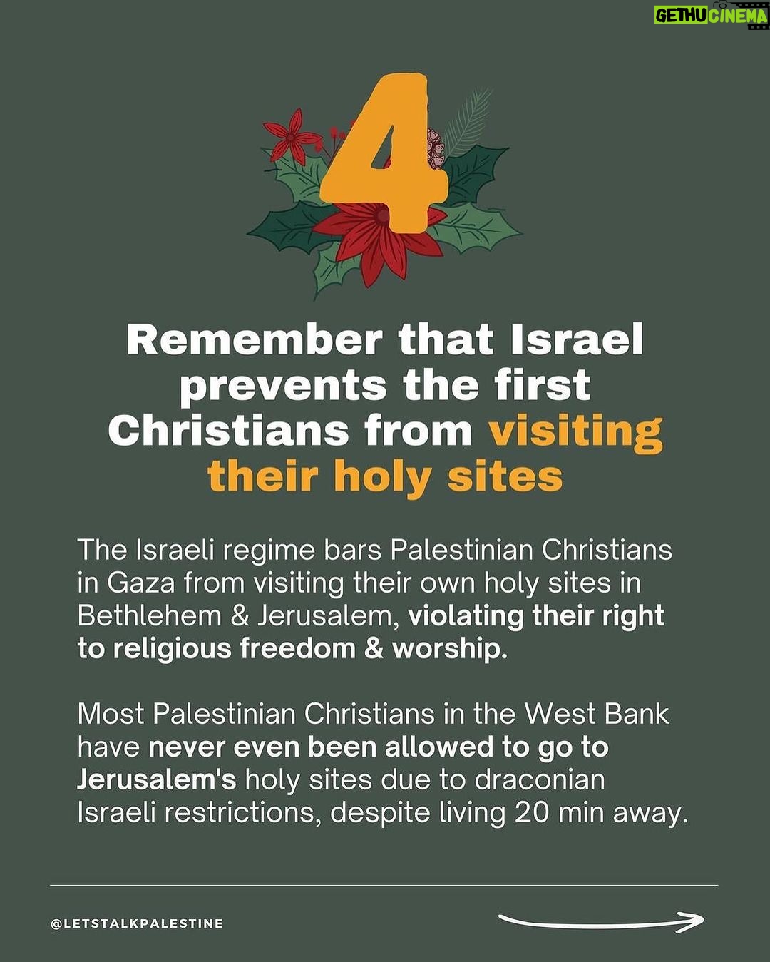 Hāwane Rios - 2.2K Likes - amplifying from @letstalkpalestine
“This is not a normal Christmas, and yet many Christians in the West continue to support Israel. Here are six things to remember as a genocide unfolds in the land where Christianity and Jesus were born, as the earliest Christian community in the world faces extermination.”
#palestine #freepalestine #israel #telaviv #bethlehem #jerusalem #nazareth #jesus #christian #bible #christianity #christmas #merrychristmas #arab #santa #islam #muslim #gaza #savegaza #gaza_under_attack #news #media #history #politics #activism #hannukah
