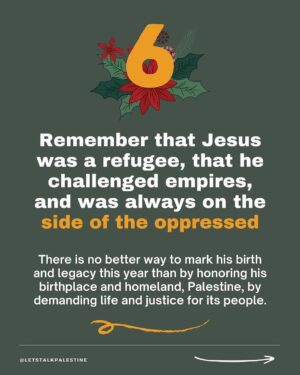 Hāwane Rios Instagram - amplifying from @letstalkpalestine 

“This is not a normal Christmas, and yet many Christians in the West continue to support Israel. Here are six things to remember as a genocide unfolds in the land where Christianity and Jesus were born, as the earliest Christian community in the world faces extermination.”

#palestine #freepalestine #israel #telaviv #bethlehem #jerusalem #nazareth #jesus #christian #bible #christianity #christmas #merrychristmas #arab #santa #islam #muslim #gaza #savegaza #gaza_under_attack #news #media #history #politics #activism #hannukah