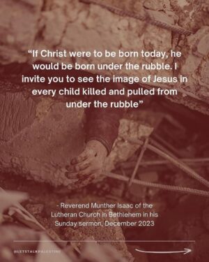 Hāwane Rios Instagram - amplifying from @letstalkpalestine 

“This is not a normal Christmas, and yet many Christians in the West continue to support Israel. Here are six things to remember as a genocide unfolds in the land where Christianity and Jesus were born, as the earliest Christian community in the world faces extermination.”

#palestine #freepalestine #israel #telaviv #bethlehem #jerusalem #nazareth #jesus #christian #bible #christianity #christmas #merrychristmas #arab #santa #islam #muslim #gaza #savegaza #gaza_under_attack #news #media #history #politics #activism #hannukah