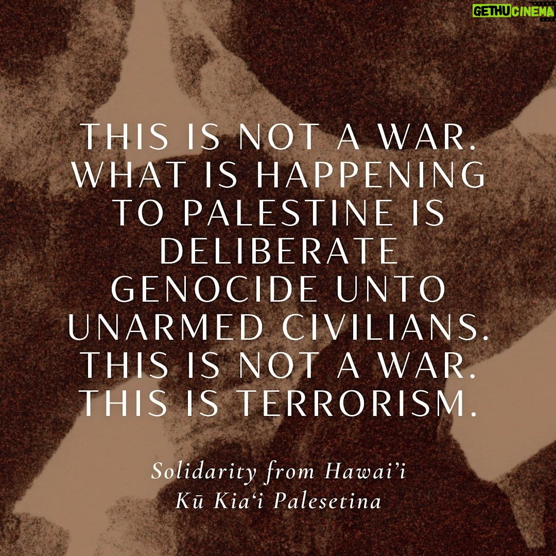Hāwane Rios Instagram - call it what it is. ‘what are we doing here? won’t support a genocide, no.’ - @kaiboymusic . @thesteppasofficial . @hawanemusic solidarity from @ku.kiai.palesetina #freepalestine #kūkiaipalesetina Puu Huluhulu