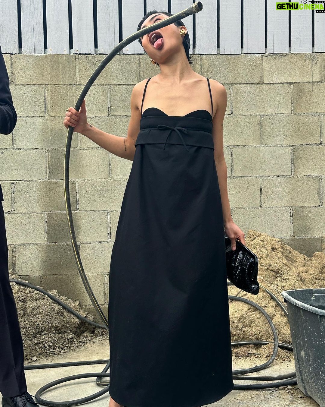 Haley Tju Instagram - Award for hottest couple goes to… Rob & Bree styled by me for the Guild Of Music Supervisor Awards 🫶 Brianne’s wearing a @toitvolant dress, @saint_moran earrings, and @alejandradecoss ring. Rob is wearing @jackvictorofficial suit Los Angeles, California