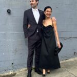 Haley Tju Instagram - Award for hottest couple goes to… Rob & Bree styled by me for the Guild Of Music Supervisor Awards 🫶 Brianne’s wearing a @toitvolant dress, @saint_moran earrings, and @alejandradecoss ring. Rob is wearing @jackvictorofficial suit Los Angeles, California