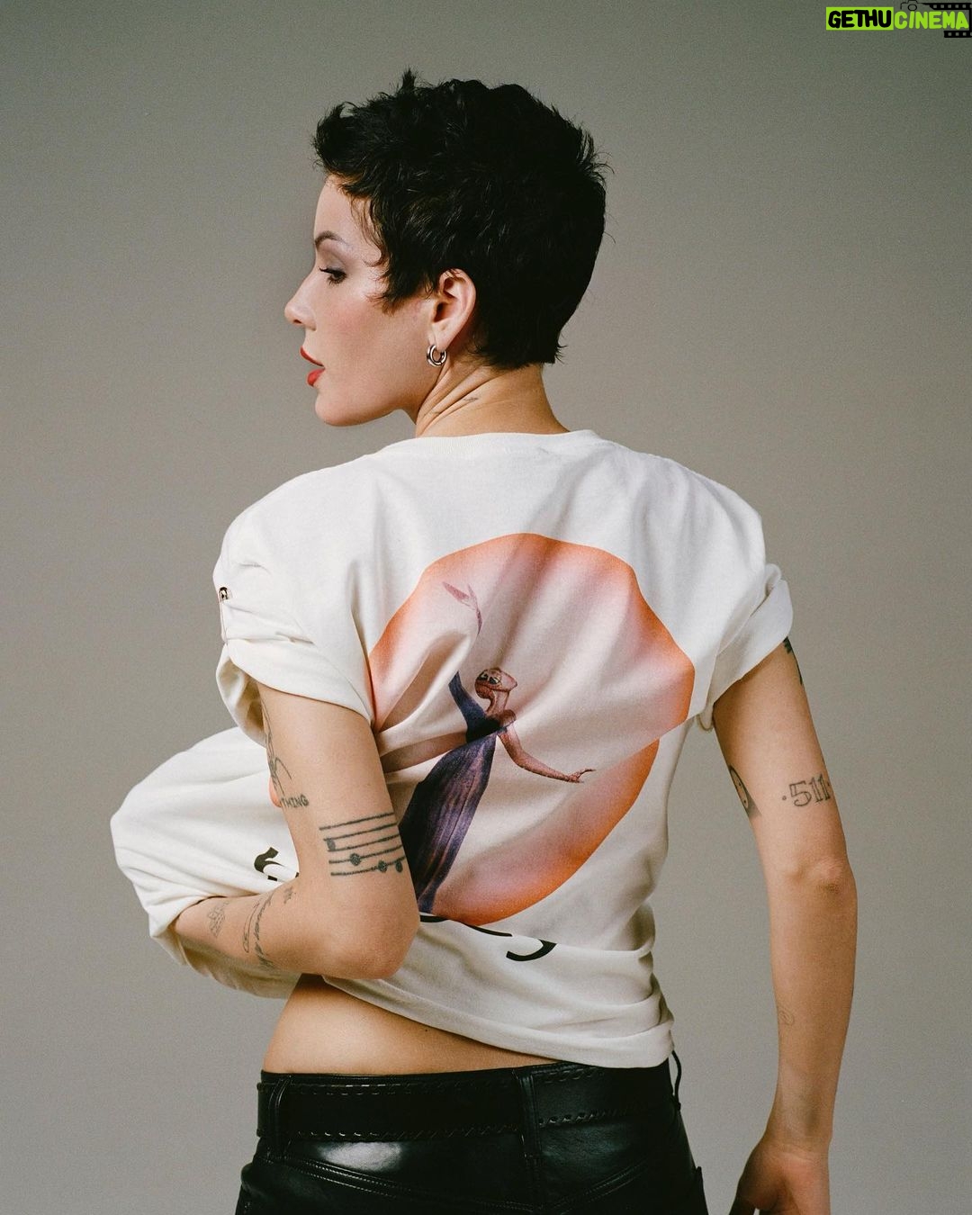 Halsey Instagram - super stoked to partner with @hardrockcafe this pride month 🤘🏼🤍 along with the string ensemble shows coming up, we’ve created limited edition tees inspired by my own personal collection of band and hard rock vintage tees. proceeds are donated to benefit global LGBTQ+ organizations @humanrightscampaign and @outrightintl through the Hard Rock Heals Foundation, starting with a $250,000 donation from me & hard rock! I distressed some of mine already, so I hope you love them and customize yours to be as unique as you are! 📷: @samdameshek