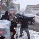 Halyna Hutchins Instagram - And we are back at it shooting in Michigan! 7 degrees and 20mph wind. My camera crew is rocking it! #michigan #onlocation #filming #onset #crew #camerateam #snowday #cinematography #arrialexamini #kowaanamorphic #drama #feature Kalamazoo, Michigan