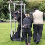 Halyna Hutchins Instagram - Testing the rickshaw setup with Arriflex 765. Grip @john.connon #grip #camera #arriflex765 #65mm #film #ireland #onlocation #onset #filming #kodak #kodak_shootfilm #cinematography #cinematographer Birr, Ireland