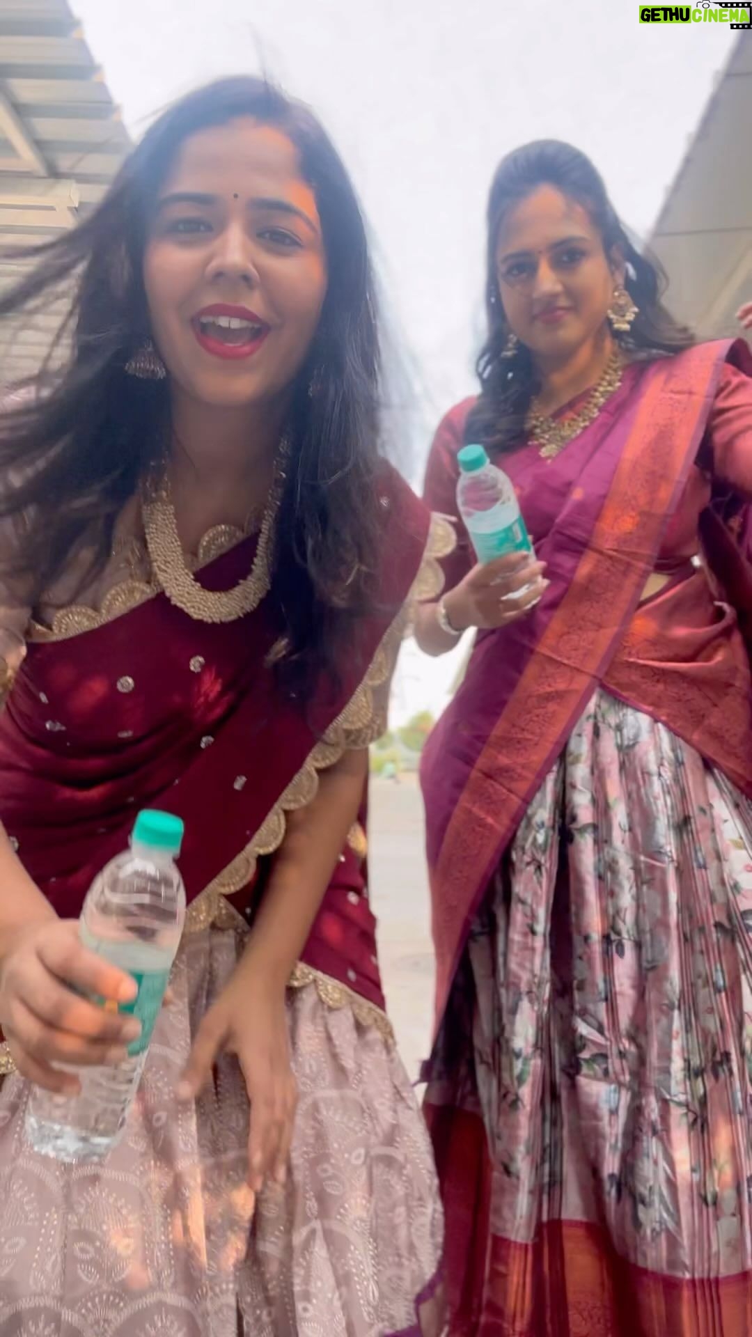 Harika Narayan Instagram - Just two girls having fun.! 🥂 With the cutest @harika_narayan ❤️🙌🏼 My outfit : @kowshiki_couture ☺️