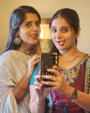 Haripriya Isai Instagram - Hey aunnn (you know what I mean 😝) ! Thank you for making me believe in female friendship all over again! Thank you for being a sweetest sister, a closest friend and a well wisher to me ❤️ Vellavi - Always remember i love you so much and will always be there for you 🫶 Don’t even think of escaping from me. Forever there to pester you like this even in no shoot days 😝