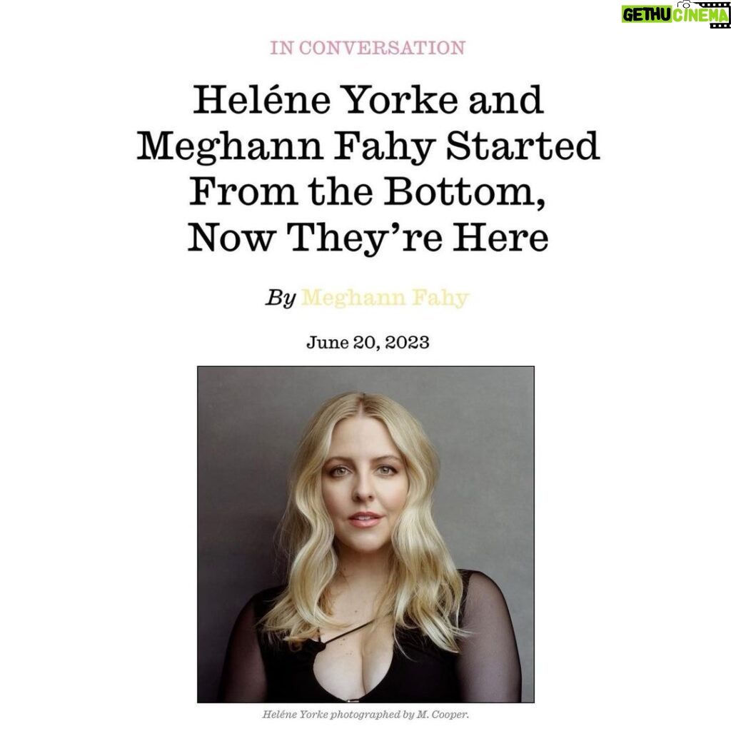 Heléne Yorke Instagram - My LONG ASS TIME buddy @meghannfahy interviewed me for @interviewmag and I just….love it so much. Link in my stories 💕 . . . 📸 @mcooper.studio 💋 @sarahstaines 💁🏼‍♀️ @xaviervelasquez 🖤 @sarahslutsky 📖 @interviewmag