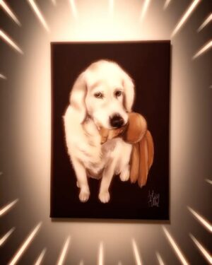 Henri Alén Instagram - Selja sai muotokuva @art.by.tellu 

#seljasöisipsipussin #seljathedog #dogsofinstagram #goldenretriever
