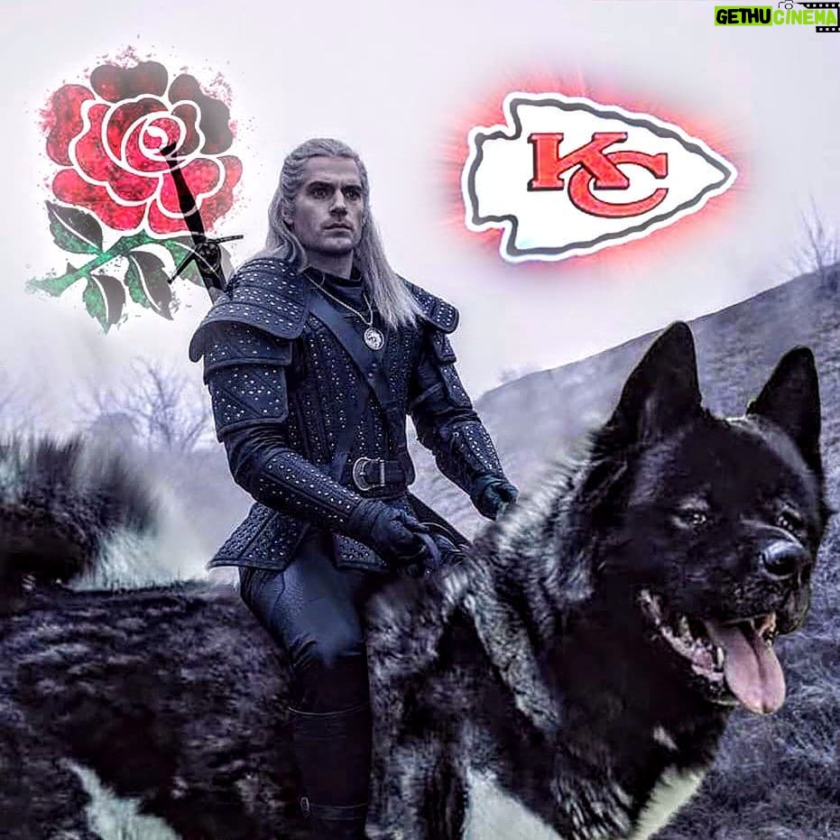 Henry Cavill Instagram - Today is a day of days, my friends, not often do I get watch my team (none other than the Kansas City Chiefs) play in the SuperBowl, AND my National Rugby team of England play our ancient rivals, France in the 6 nations tournament. In. One. Day! Because it's such an auspicious day, I thought I might bring out the big guns, a simple wild eyed selfie would not suffice. Today the Bear and I must go armoured onto the battlefield of fandom, today we must drink beverages drowned in honey to soothe our throats run ragged from roars of defiance and jubiliation alike, today, my bear....we go to war. C'mon England!!! Let's Gooooo Chiefs!!! #EnglandRugby @EnglandRugby #KansasCityChiefs @Chiefs #SuperBowl #RedRose #GoChiefs credit for the exceptional Roach-Kal: @Kushalbhola13