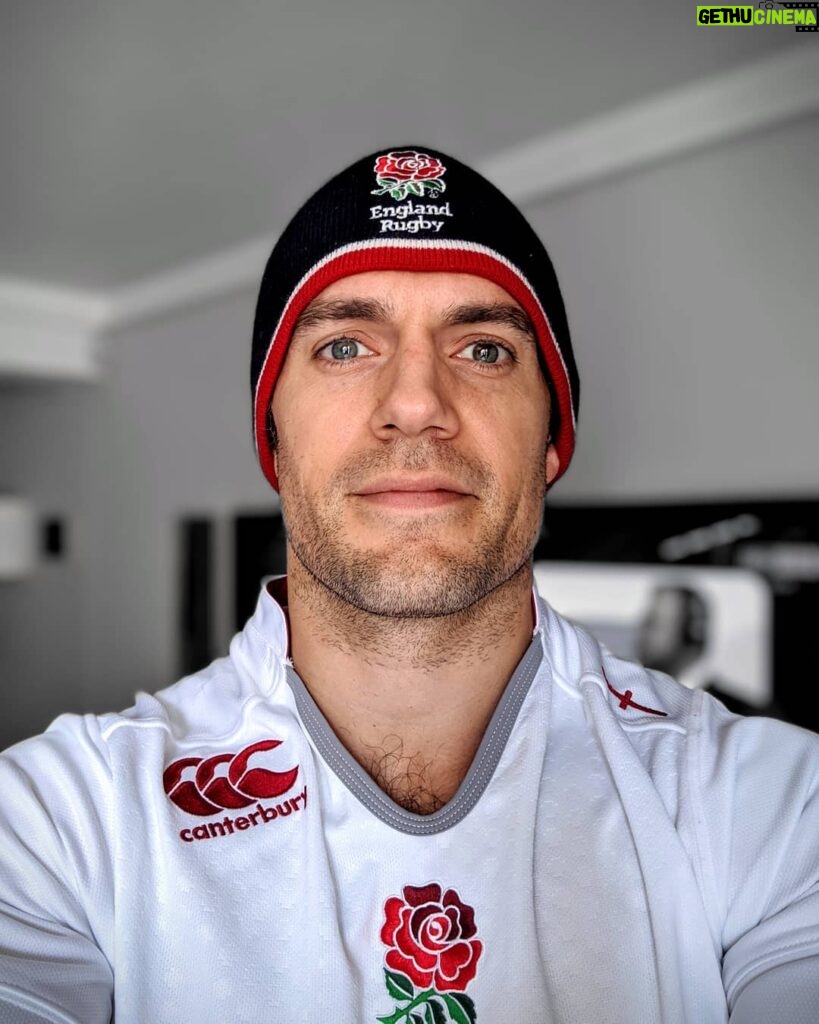 Henry Cavill Instagram - Taking on The Druids (Wales) on their home turf today! No pints for me sadly, but who needs pints when you've got a bucket of rugby induced adrenaline! Come on England!!!! #Rugby #England #WALvENG #CarryThemHome #WearTheRose
