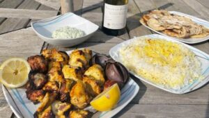 Henry Cavill Instagram - A very belated thank you for all the birthday wishes and messages. My beautiful sous chef Natalie and I celebrated it in our own way this past weekend by cooking up some foods at home. There is a good chance that some wines were drank along with said foods. What you see above are Joojeh kababs (Persian style chicken kebabs), some gyro bread, saffron rice, and Tzatziki, all made from scratch. Which sounds like some work, and was definitely something new for us to cook, but it's really pretty simple. There are loads of recipes online for all of those things too. We just found some that suited us. 
#BirthdayWeekend
#Foods
#Wines
#BowBowww