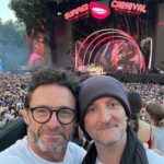 Hugh Jackman Instagram - Awesome night in Hyde Park watching the phenomenal @pink! Her music, her power vocals and gravity defying acrobatics … epic. And a @greatestshowman mini reunion with my dear friend @visualprostitute Yesssss!