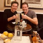 Hugh Jackman Instagram – In a very important production meeting with @slevydirect.  @dukesbarlondon