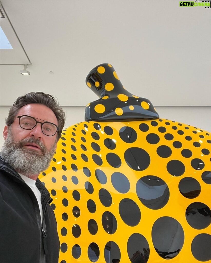 Hugh Jackman Instagram - Not sure how long the show is here but if you’re in NYC … I recommend checking out artist #yayoikusamaexhibition. It’s incredible! #everydayiprayforlove #yayoikusama