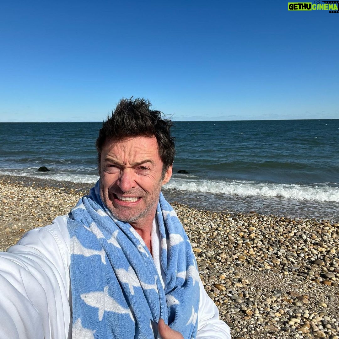 Hugh Jackman Instagram - Is it a polar bear plunge when the temp is 36 degrees? Either way I can tell you it felt absolutely freezing, yet completely amazing on my very sore Beth trained body.