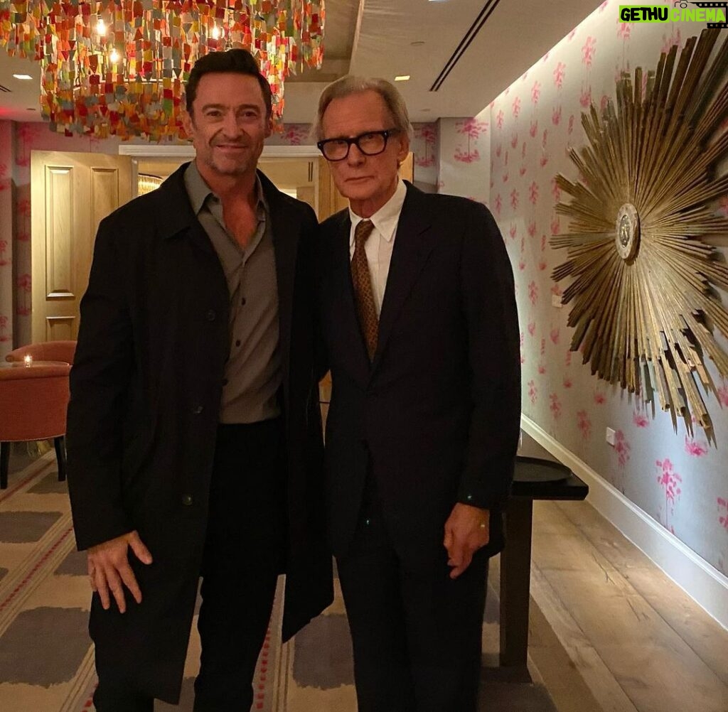 Hugh Jackman Instagram - Last night I had the extreme pleasure of interviewing Bill Nighy. Both on and off the stage, he is sensational. He’s wickedly funny, cheeky and brilliant all in one. We came together to discuss his extraordinary film #LIVING … but veered off to topics such as #flushedaway and dancing. I’ve posted a few excerpts on my “stories” if you’re interested in hearing more.