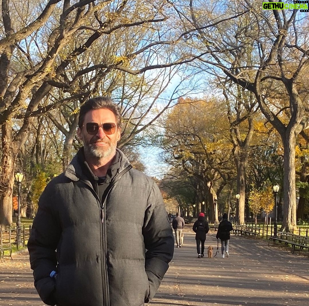 Hugh Jackman Instagram - Good morning from magical, sunny, crispy Central Park! Good morning.