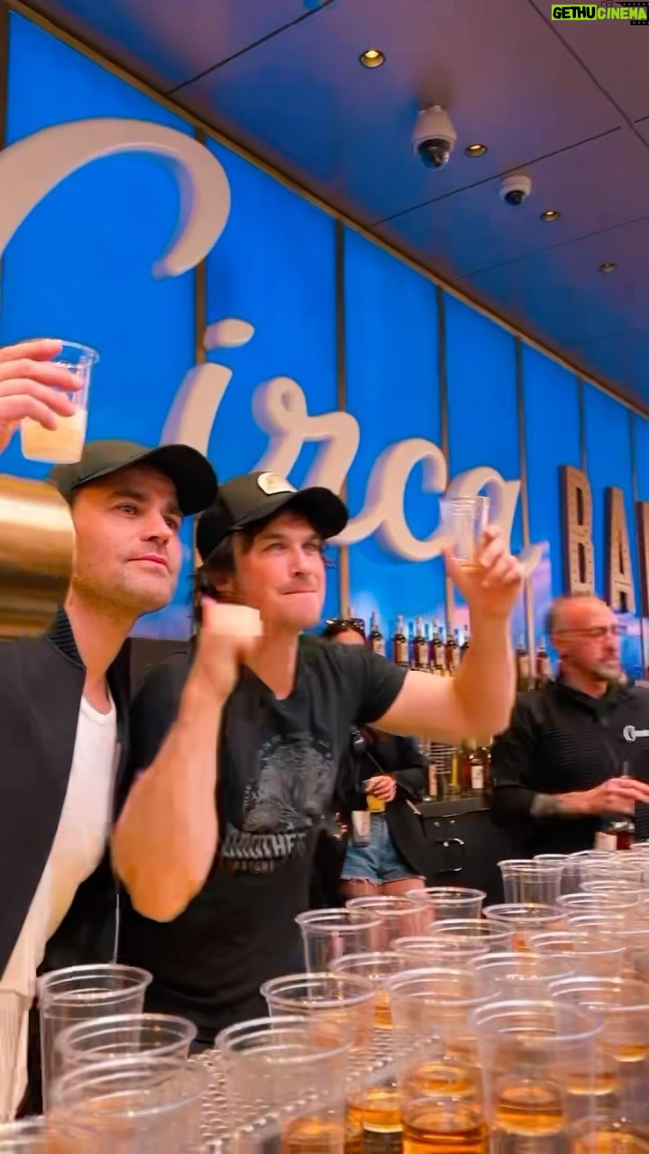 Ian Somerhalder Instagram - About last night… 👀 @iansomerhalder & @paulwesley had the time of their lives serving up their #BrothersBondBourbon to countless fans at @circalasvegas ! As the crowd kept pouring in, so did the shots. 😎 The guys then held a separate meet & greet for 150 lucky fans who also received a signed bottle of their bourbon! Cheers to unforgettable times… and many more. 🥃 Las Vegas, Nevada