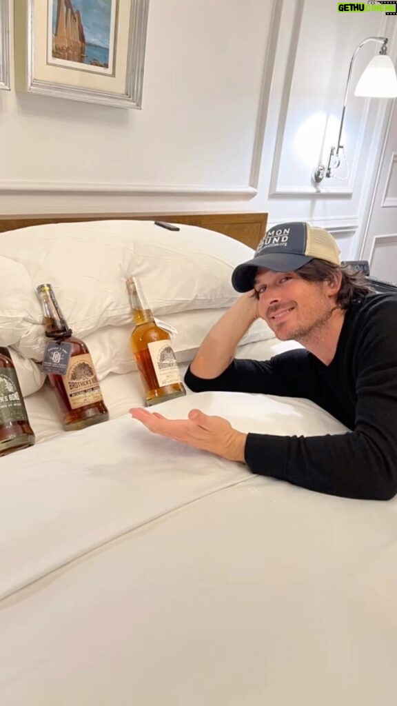 Ian Somerhalder Instagram - The boys are here! I was dreaming about the day we would bring @brothersbondbourbon to Scottish soil. A magical whisky making land 🥃