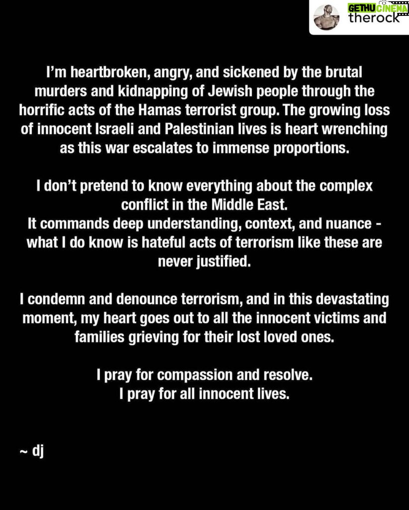Ian Somerhalder Instagram - I’m reposting this from @therock because I simply don’t have the words but if I did, they would sound like this. I’m speechless… 💔