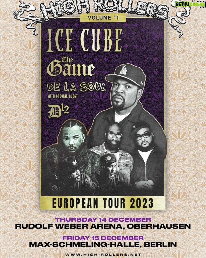 Ice Cube Instagram - We’re bringing the homies across the pond again. To all y’all in Germany and the Netherlands, we’re coming through to rip shit. Snatch those tickets at icecube.com/tour (link in bio).
