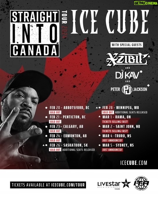 Ice Cube Instagram - I’m bringing over 30 years of heat Straight into Canada this February. Don’t get left out in the cold—icecube.com/tour (link in bio).