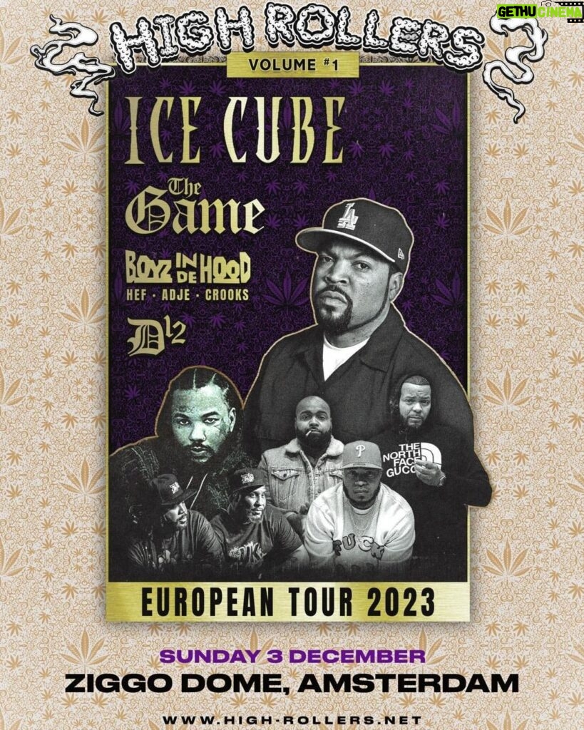 Ice Cube Instagram - Next month, we celebrating 50 years of Hip Hop in Germany and the Netherlands. Don’t miss it - icecube.com/tour (link in bio).
