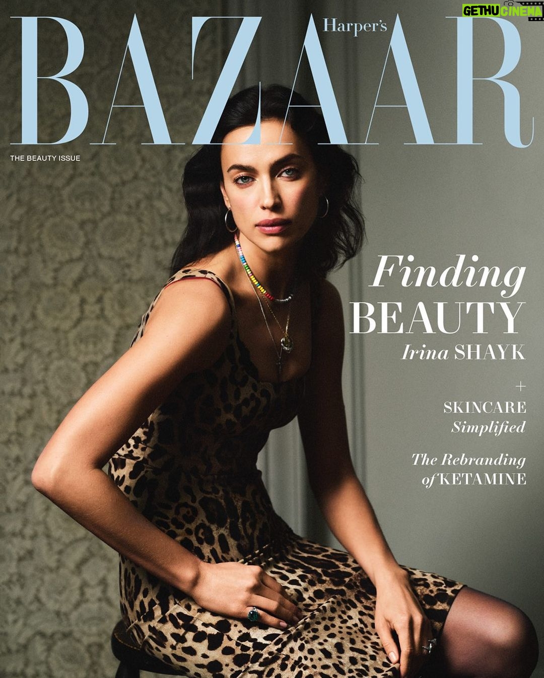 Irina Shayk Instagram - The beauty issue @harpersbazaarus 🐆