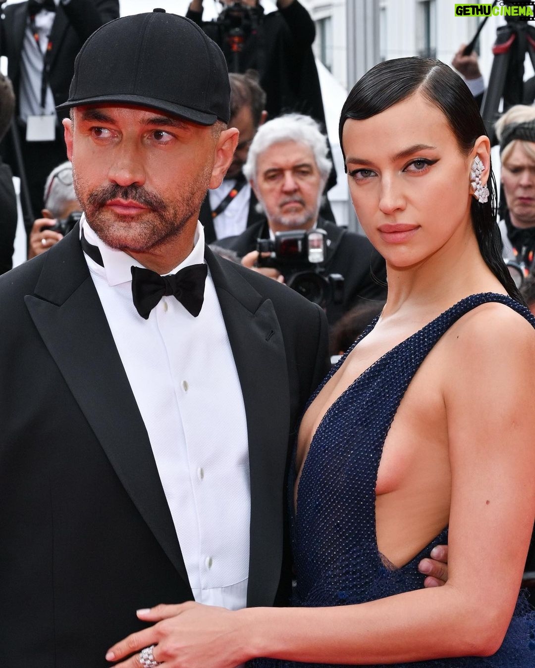 Irina Shayk Instagram - Last nite in Cannes @giorgioarmani 💙 @messikajewelry with my 🔥 @riccardotisci17 🖤