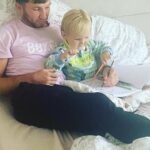 Isaac Lowe Instagram – With camp 🏕️ all done ✅
Now time to rest up 🆙
Me and me boy colouring in 💙
Rainy 🌧️ day so we haveing a chill. Day on the bed 🛌
#mybestfriend #dadslife 💙🌎