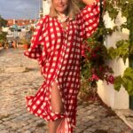 Isabel Angelino Instagram - Bom dia , alegria ! ❤️ o vestido mais colorido deste inverno è da @shop.joy.pt colar com flor @chica.y.guapa Lisbon, Portugal