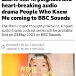 Isabella Sermon Instagram – SO happy to finally be able to announce this – I had an amazing time working with some amazing people!!!

People Who Knew Me, out on the 23rd of May on BBC Sounds and streaming on Radio 4 26th of June!