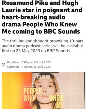 Isabella Sermon Instagram - SO happy to finally be able to announce this - I had an amazing time working with some amazing people!!!

People Who Knew Me, out on the 23rd of May on BBC Sounds and streaming on Radio 4 26th of June!