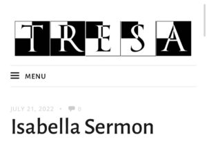 Isabella Sermon Instagram - Thanks a lot to @tresamag for having me

Link to the full article is in my bio now!