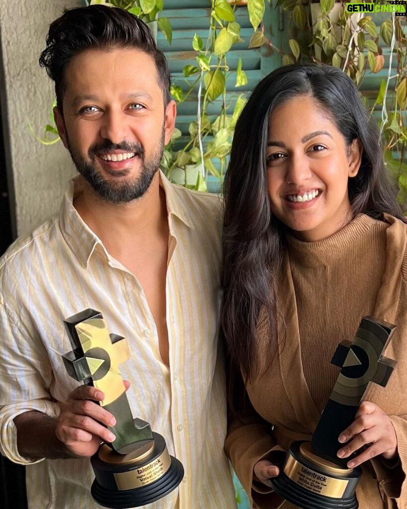 Ishita Dutta Instagram - Honoured to be crowned The Digital Jodi of the Year! 🏆🌟 Huge thanks to our incredible fans for the unwavering support. Your love fuels our digital journey, and we’re grateful for each one of you. Here’s to many more adventures together! 💖🙏 #Jodioftheyear