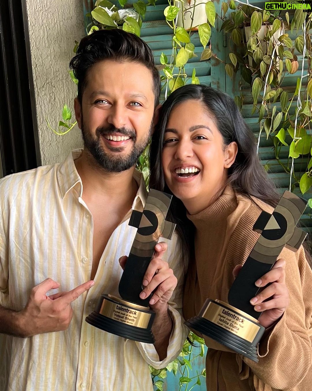 Ishita Dutta Instagram - Honoured to be crowned The Digital Jodi of the Year! ππ Huge thanks to our incredible fans for the unwavering support. Your love fuels our digital journey, and weβre grateful for each one of you. Hereβs to many more adventures together! ππ #Jodioftheyear
