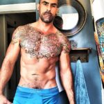 Israel Zamora Instagram - Good morning! Hope your week is off to a good start! #morning #morningselfie #bathroomselfie #scruffygay #gaydaddy #gaymuscle #muscle #tattoo #beautifulmen #losangeles