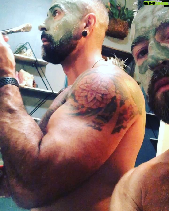 Israel Zamora Instagram - #skincare #bathroomselfie #scruffygay #gaymusclebear #shenanigans