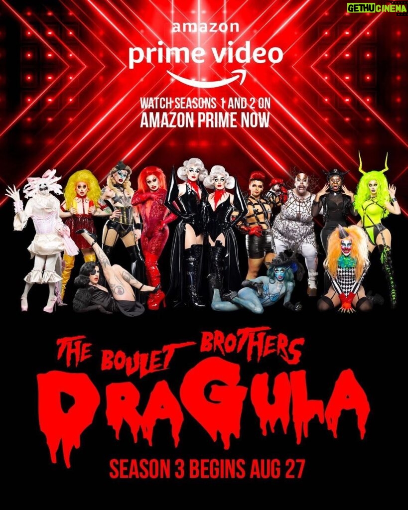 Israel Zamora Instagram - So so very excited and proud to be part of this amazing project!! The Boulet Brothers Dragula Season 3 launches in over 50 countries worldwide on Tuesday Aug 27! Each episode will be released WEEKLY! Catch up on both seasons now on Amazon Prime (the Boulet Brothers Dragula is produced in association with OutTV) @bouletbrothersdragula #dragula #queer #queerart #tv #fashion #glam #legendary 🖤💀🖤