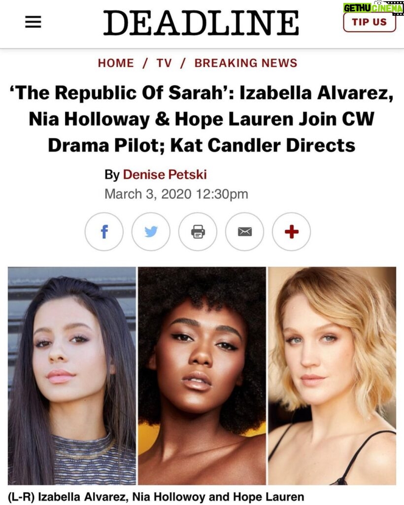 Izabella Alvarez Instagram - extremely excited & grateful to join this cast !!! link in bio 🥳