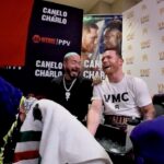 J Balvin Instagram – Feliz de acompañarte en esta victoria e inspirarme hermanito de mi vida como me dices tu! @canelo 🥊 

Latino Gangggg 🇲🇽 + 🇨🇴