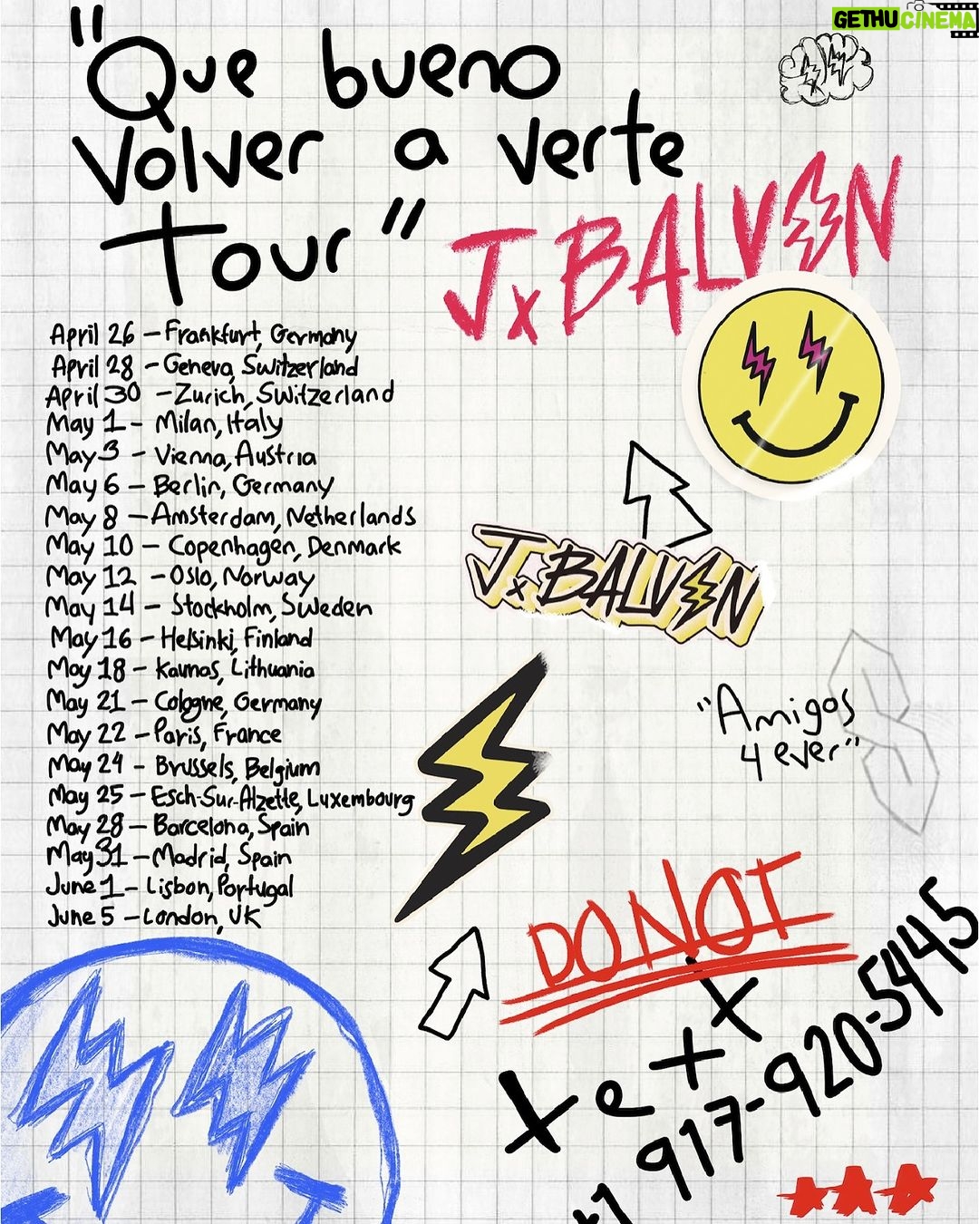 J Balvin Instagram - Familia, tickets al Que Bueno Volver a Verte Tour en Europa 2024 ya esta disponible en www.jbalvin.com ⚡️¡Hasta Pronto! Familia, Tickets for Que Bueno Volver a Verte Tour Europe 2024 are on sale now at www.jbalvin.com⚡️ See you soon!