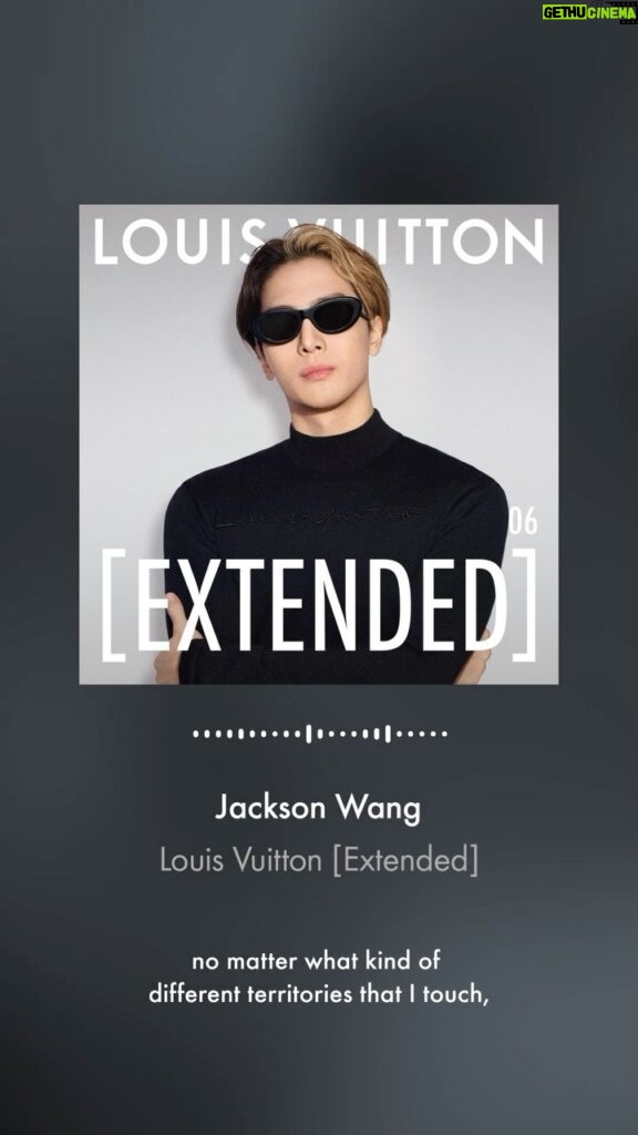 Jackson Wang Instagram - Louis Vuitton [Extended] — The Podcast: Episode 6. Unveiling his admiral commitment to excellence and a relentless spirit, House Ambassador Jackson Wang divulges the secret to his success in a myriad of arenas while giving insight into his positive outlook. Listen to the new episode on all streaming platforms or via link in bio. #JacksonWang #LoicPrigent #LVExtended #LouisVuitton