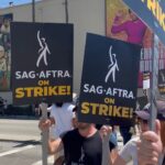 Jacqueline Emerson Instagram - #sagaftrastrong #SAGAFTRA #STRIKE #wgastrong Warner Brothers Studios - Burbank, CA